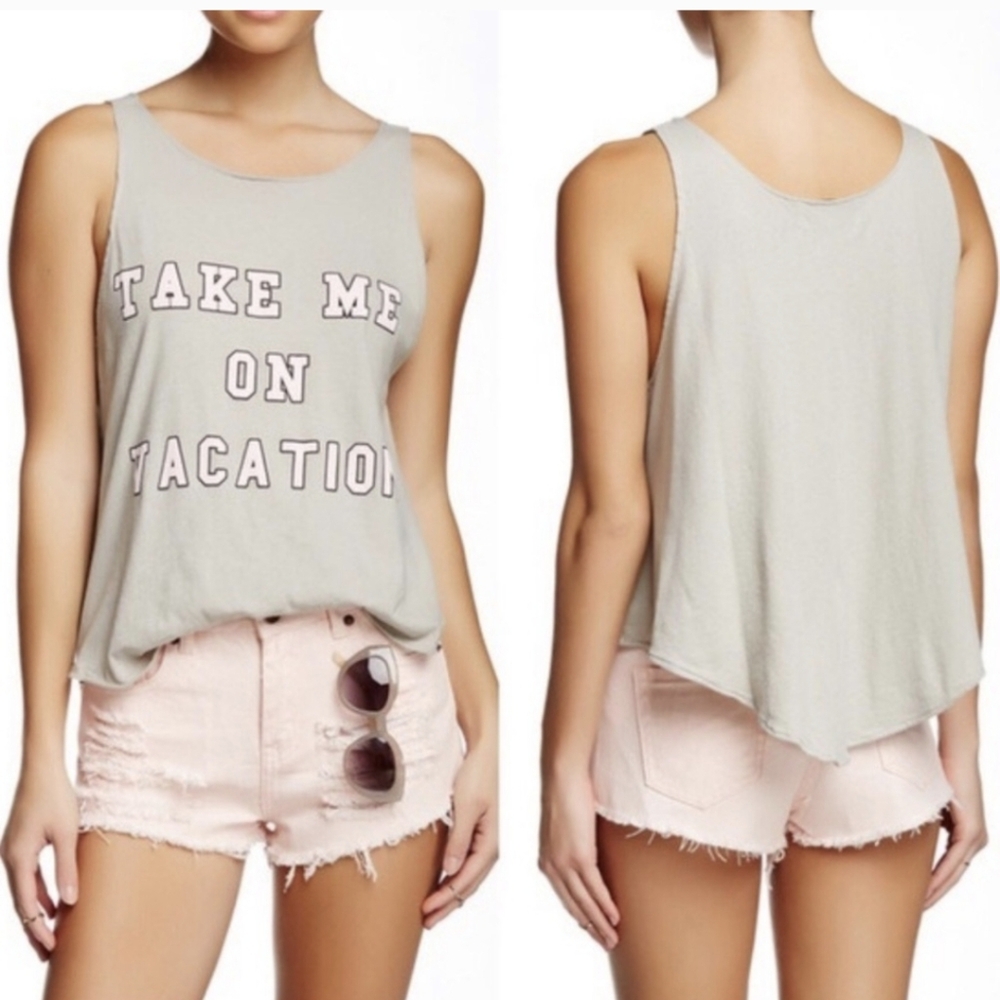 Wildfox Take Me On Vacation Tank Top L Cassidy